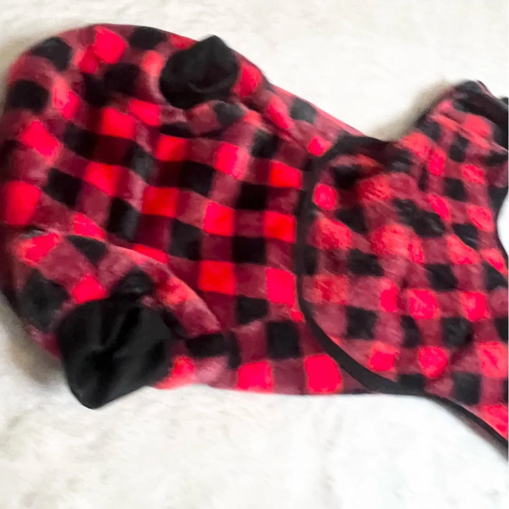 Red & Black Buffalo Plaid Dog Pajamas Size Large NWOT